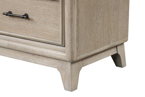 English Elm Transitional Oak Nightstand with Dovetail Drawers Felt Lining and Angled Feet B2741P435910