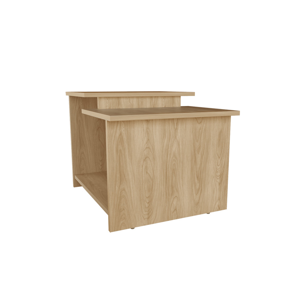 English Elm Sedalia Light Pine Coffee Table with Sleek White Finish, Dual Storage Compartments for Living Room Essentials and Decor — Durable Engineered Wood, Beige Accent B092P269936