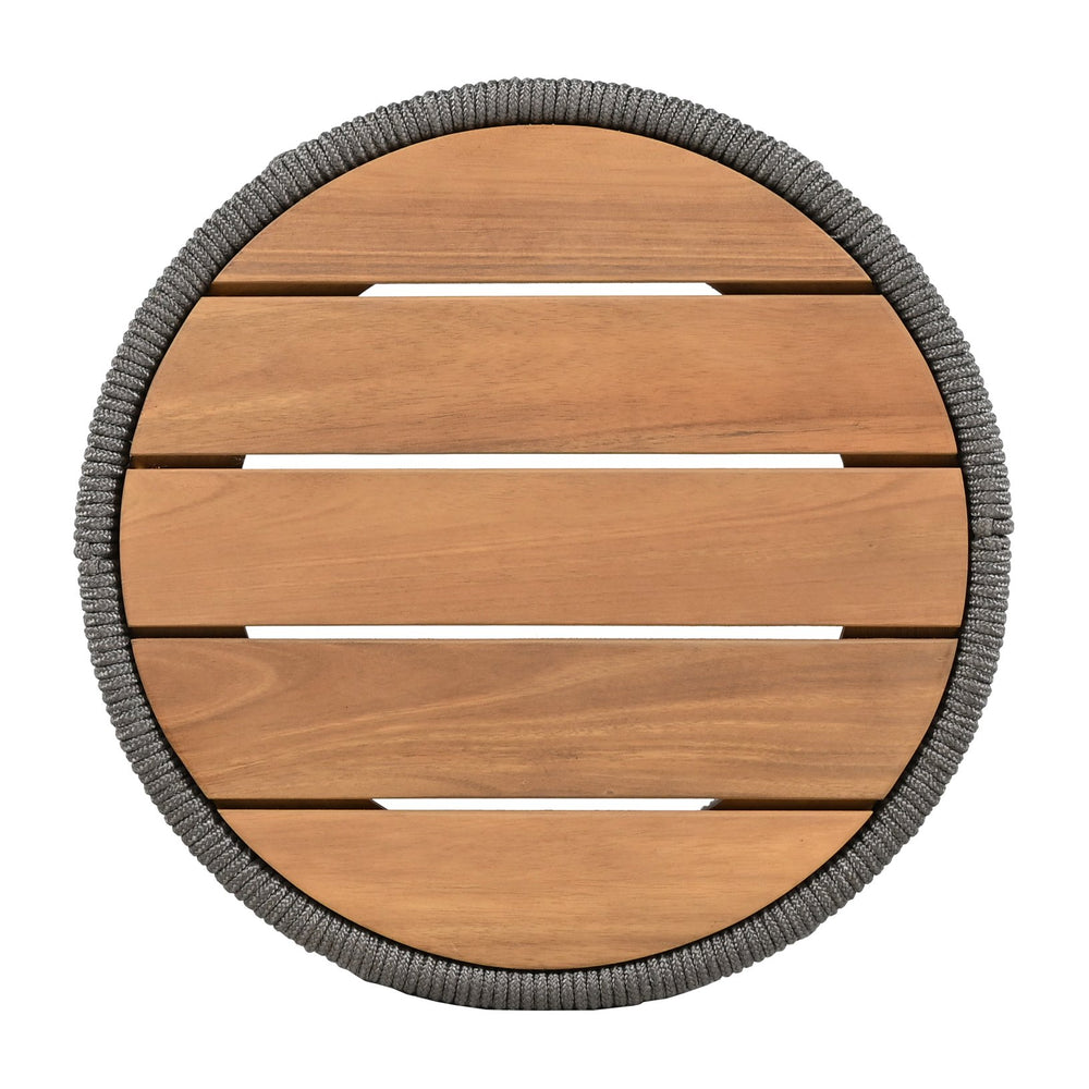 English Elm Christopher Knight Home® - Outdoor Rattan Rope & Acacia Wood Side Table – Stylish, Weather-Resistant Accent For Any Space N770P298633G