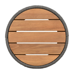 English Elm Christopher Knight Home® - Outdoor Rattan Rope & Acacia Wood Side Table – Stylish, Weather-Resistant Accent For Any Space N770P298633G