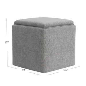 English Elm Soa Square Woven Fabric Storage Ottoman with Lift Off Tray Top for Living Rooms Gray B056P412624