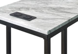 OSP Home Furnishings Norwich C-Table  Black / White Marble