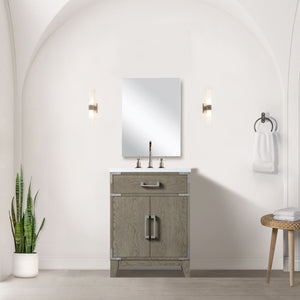 English Elm Grey Oak Single Bath Vanity - 24" Modern Design With Soft-Close Doors & Ample Storage Space B2731P259743