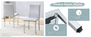 English Elm Four Pu Leather Dining Chairs with Metal Legs Modern Minimalist Set for Stylish Homes W1151P383508