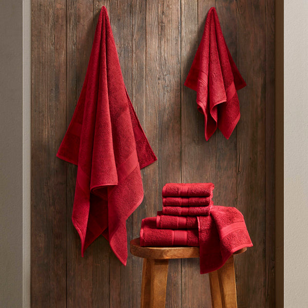 English Elm Ultra-Soft Cotton Bath Sheet Set 34x68 Inch 2-Pack - Plush, Highly Absorbent Towels for Home Spa Comfort Red 14.5 L x 10.5 W x 9 H B035P294491