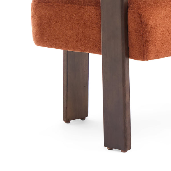 English Elm Christopher Knight Home® - Round boucle armrest loveseat with curved ergonomic design, compact cozy two-seater for small spaces and lofts Brown,Dark Orange N771P370615C