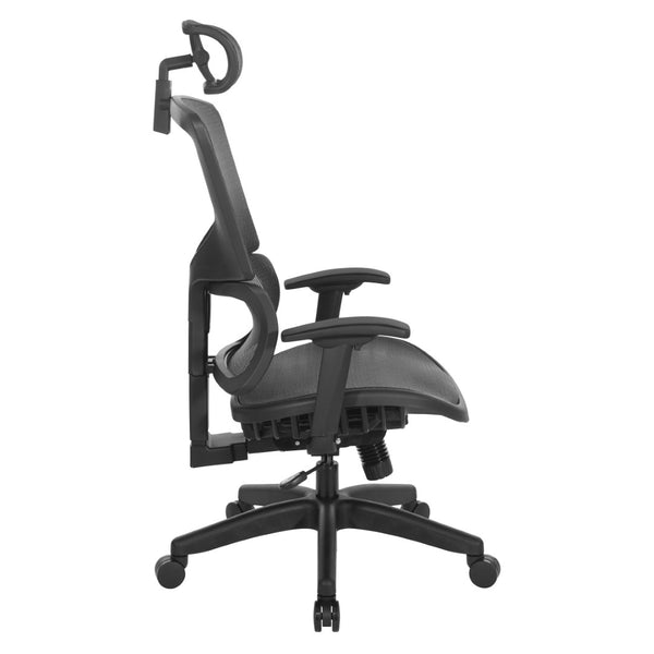 OSP Home Furnishings Vertical Matrix Breathable Ergonomic Office Chair with Lumbar Support and Adjustable Headrest And 639-T11N48PHX