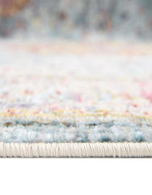 Unique Loom Baracoa Miramar Machine Made Border Rug Light Blue, Blue/Gold/Red/Purple/Olive/Yellow 8' 2" x 8' 2"