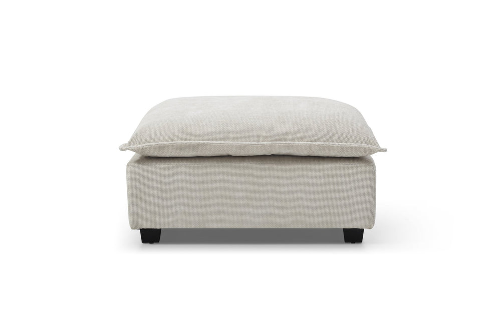 English Elm Contemporary Channel Tufted Linen Sectional Sofa with Upholstered Ottoman Included W1117P276950