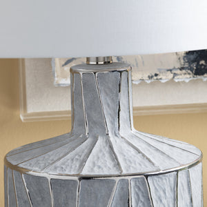 Crestview Collection 27.25"H Cothran Ceramic Table Lamp - Elegant Gray Design With Glossy Accents & 3-way Lighting Option   Cvap3123