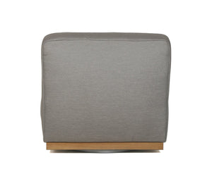 Sunpan CARBONIA Swivel Lounge Chair - Modern Palazzo Taupe Upholstery with Teak Wood Base for Comfort 106657