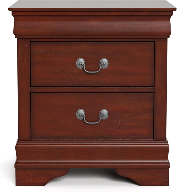 English Elm Light Gray Contemporary Nightstand Solid Rubberwood Dovetail Drawer Bedroom Storage Cherry B2741P433359