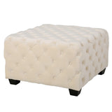 Christopher Knight Home® - Noble House - Jaymee Modern Glam Button Tufted Velvet Ottoman