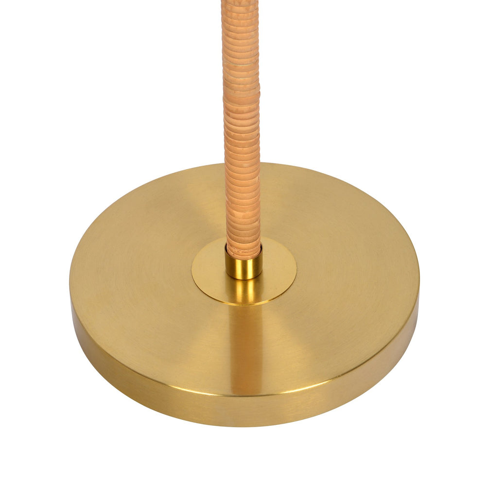 English Elm Allure Two Light Gold Brass Floor Lamp with Natural Rattan Accents for Living Rooms B183P231759