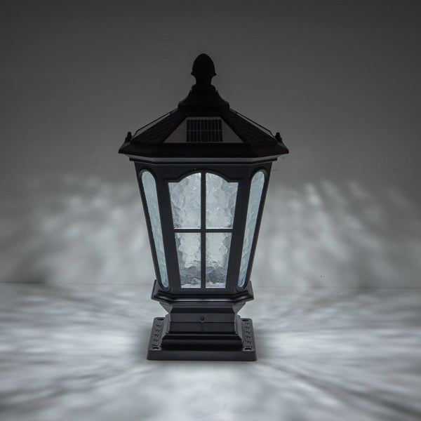 English Elm Garden Post Light Black Die-cast Aluminum European Lantern for Outdoor Pathways W5008P392752