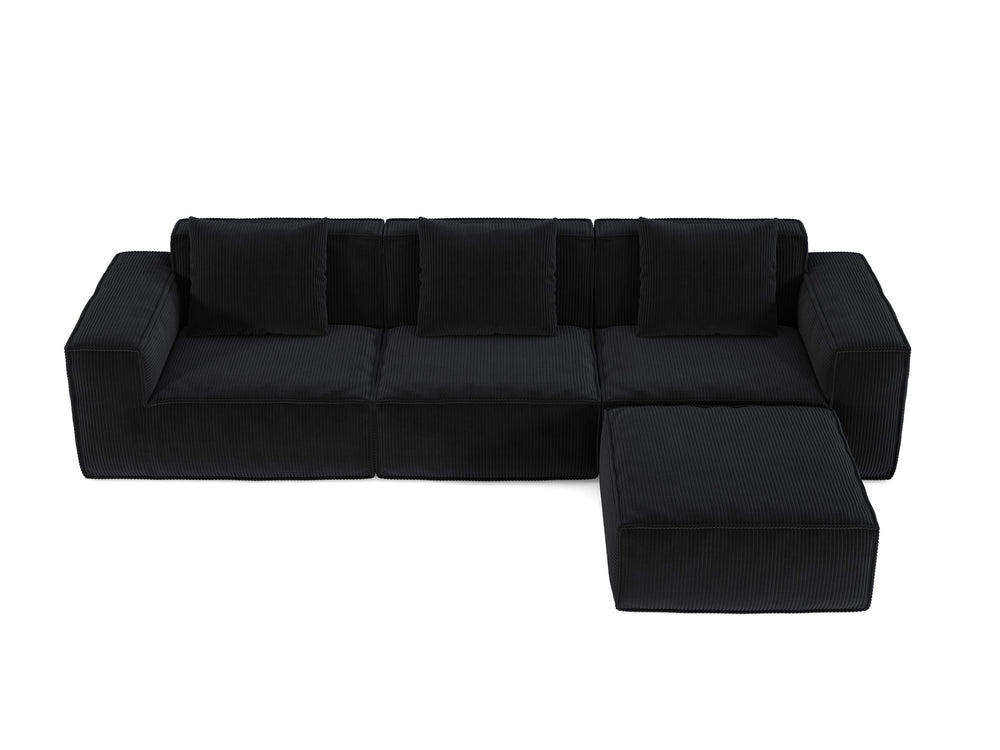 English Elm 118-Inch Modular Sofa Bed - Versatile Corduroy Cloud Velvet Sofa Set For Living Rooms & Guests Comfort W3147S00025