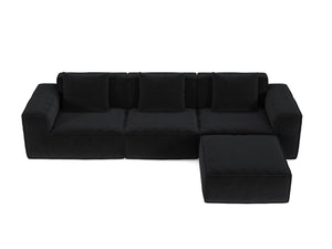 English Elm 118-Inch Modular Sofa Bed - Versatile Corduroy Cloud Velvet Sofa Set For Living Rooms & Guests Comfort W3147S00025