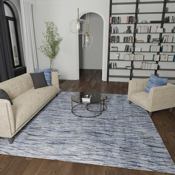Feizy Rugs Sonora Abstract Watercolor Rug - Modern, Durable, Stain-resistant Design For Stylish Homes And Kids Blue,Ivory,Tan Polypropylene,Polyester,Viscose Snr39nxfblunvye70