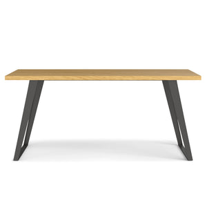English Elm Lowry Dining Table - Modern Industrial Design With Durable Oak-Veneer Top & Tapered Iron Legs B136P266899