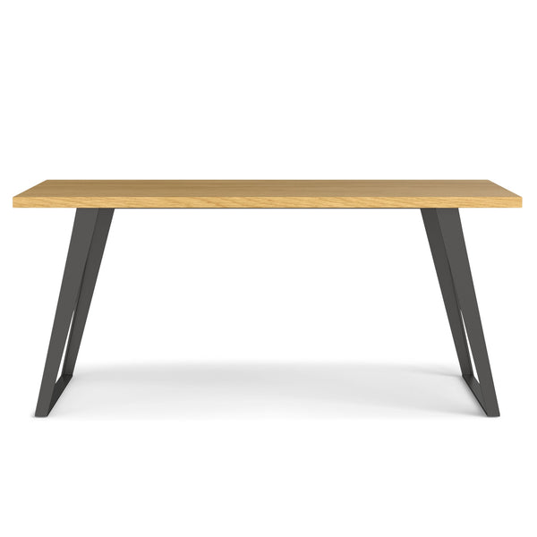 English Elm Lowry Dining Table - Modern Industrial Design With Durable Oak-Veneer Top & Tapered Iron Legs B136P266899