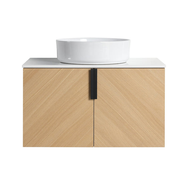 English Elm 30" Elegant Wall-Mounted Bathroom Vanity With Ceramic Sink & Soft-Close Doors For Modern Spaces W999S00443