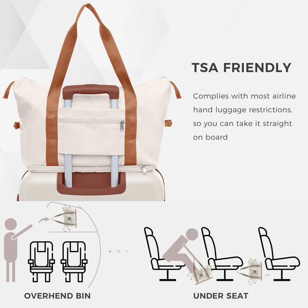 English Elm 4-piece Hardshell Luggage Set Abs Carry-on Checked Suitcase Tsa Lock Duffel Toiletry Ivory N726P439328O