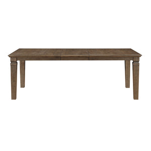 English Elm Contemporary Extendable Farmhouse Dining Set Birch Wood Table Six Upholstered Chairs B011S02463