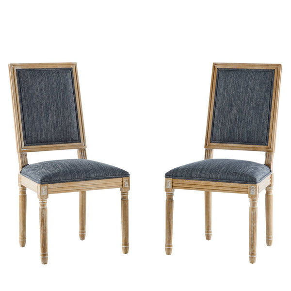 English Elm Christopher Knight Home® - [Set Of 2] French Country Dining Chairs - Elegant Cane Backrest, Upholstered Seats & Rustic Finish N767P263677H