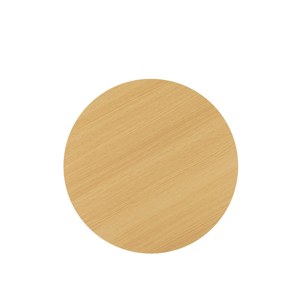 English Elm Layla Round End Table with Slatted Conical Base, Wood Grain Finish, Compact Surface for Decor Light Oak B365P398079
