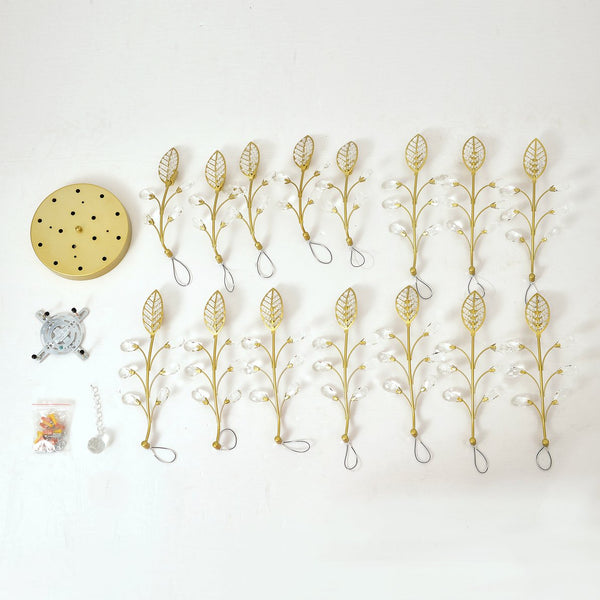English Elm 15-light Gold Farmhouse Chandelier Seeded Glass Shades for Dining Room or Island W5008P466522