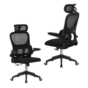 English Elm High Back Mesh Ergonomic Task Chair with 3d Headrest Lumbar Support for Home Office W3851P407538