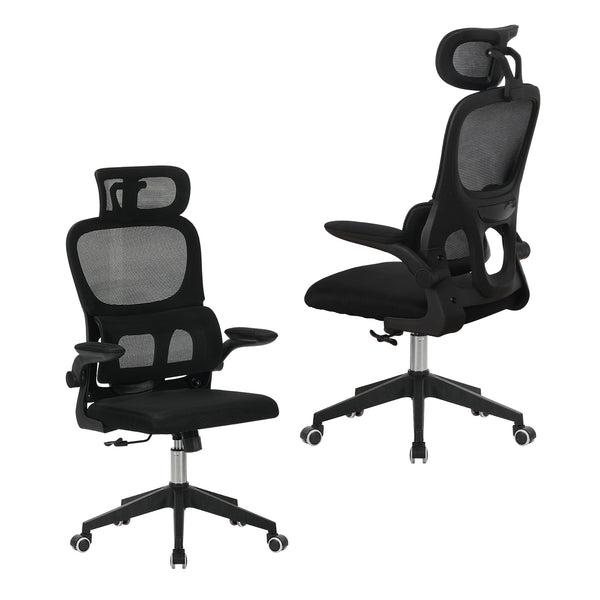 English Elm High Back Mesh Ergonomic Task Chair with 3d Headrest Lumbar Support for Home Office W3851P407538