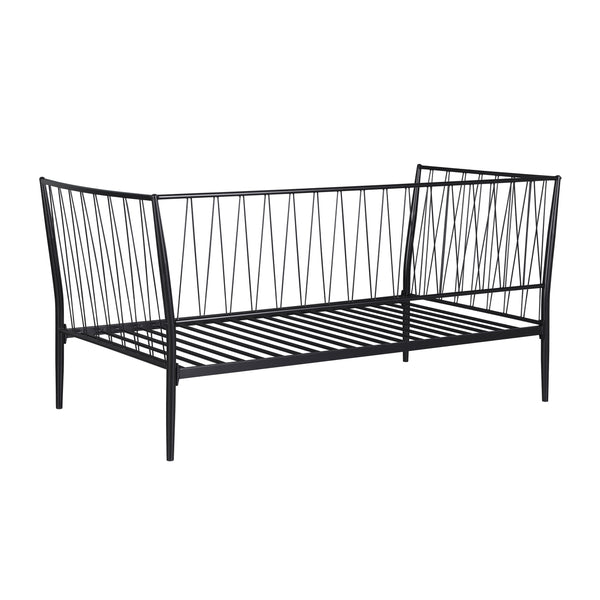 English Elm Metal Twin Daybed with Powder Coated Finish Slatted Platform for Guest Rooms B016S00059