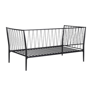 English Elm Metal Twin Daybed Frame Powder Coated Matte Finish Slatted Base for Guest Rooms B016P464340