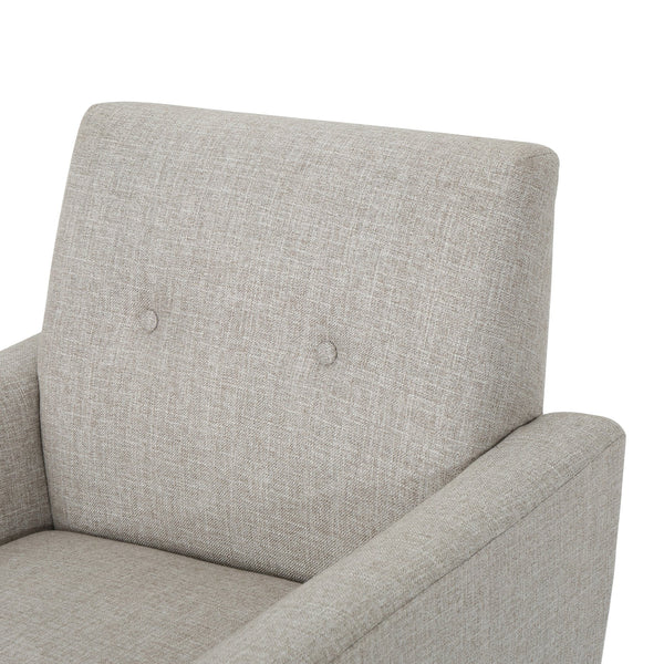 English Elm Christopher Knight Home® - CLUB Vintage-Inspired Fabric Club Chair with Nailhead Trim & Scroll Arms, Birch Legs, Contemporary Comfort Beige 31.5 L x 27.75 W x 18.5 H 60848.00BEI