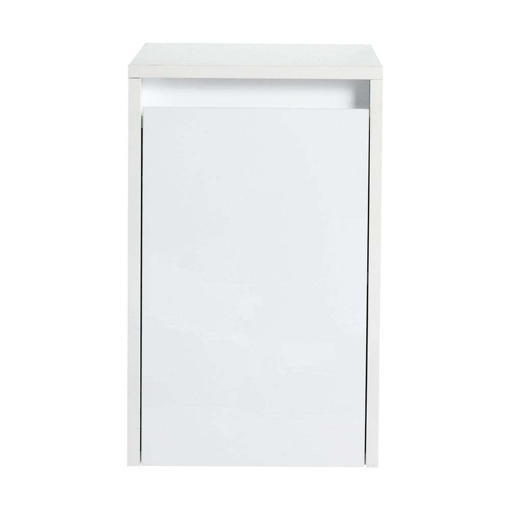 English Elm 12" Bathroom Side Cabinet - Wall-Mounted, Glossy White Finish, Soft-Close Doors, Space Saver Design W999P312082