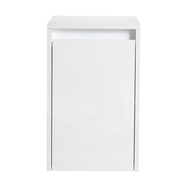 English Elm 12" Bathroom Side Cabinet - Wall-Mounted, Glossy White Finish, Soft-Close Doors, Space Saver Design W999P312082