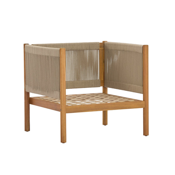 English Elm Outdoor Acacia Wood Club Chairs Set of 2 with Woven Rope Panels Resort Style N768P381012L_2