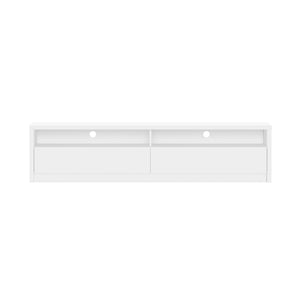 English Elm Duncan 70" TV Stand with Hidden Storage and Cable Management, Handle-Free Drawers, Easy Assembly White B365S00126