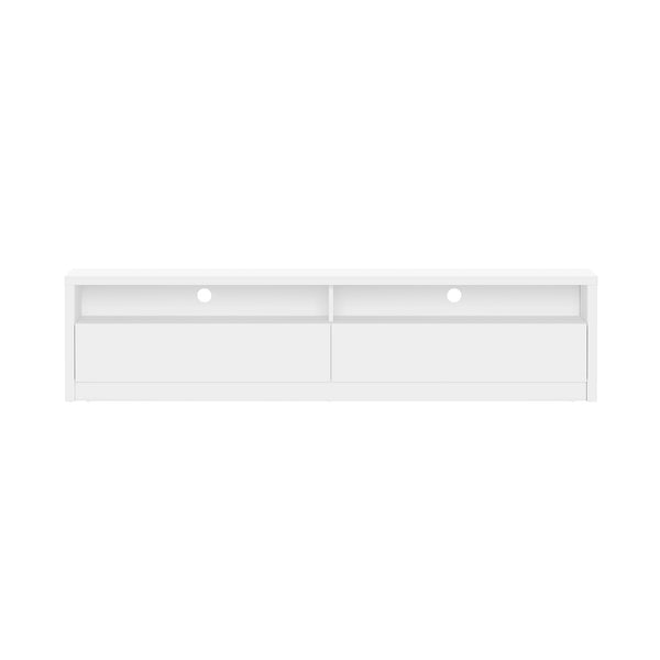 English Elm Duncan 70" TV Stand with Hidden Storage and Cable Management, Handle-Free Drawers, Easy Assembly White B365S00126