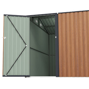 English Elm Campcraft Galvanized Steel Outdoor Storage Shed with Triple Lockable Doors and Vents W1598S00036