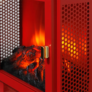 English Elm 18 Inch Electric Stove Heater Cast Iron Style 3d Led Flame Panoramic Mesh View W1769P394302