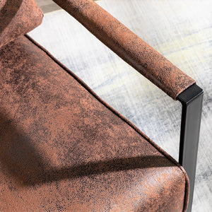 English Elm Classic Mid Century Modern Accent Chair – Durable Metal Frame, Stylish Brown Microfiber Upholstery B2735P256731