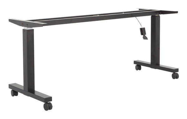 OSP Home Furnishings 6' Steel Height Adjustable Table Frame with Pneumatic Lift and Locking Casters for Office HB6026-3