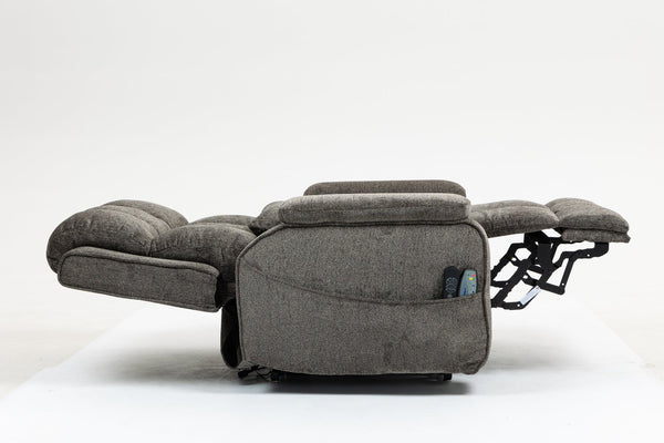 English Elm Oversized Power Lift Recliner Chair with Massage Heating and Usb Charging for Living Room Dark Grey W547S00073