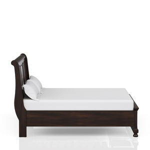 English Elm Dark Solid Wood Storage Bed with Cherry Finish, Two Under-Bed Drawers, Sturdy Transitional Design Dark Cherry King B2699S00008