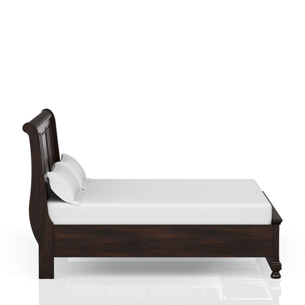 English Elm Dark Solid Wood Storage Bed with Cherry Finish, Two Under-Bed Drawers, Sturdy Transitional Design Dark Cherry King B2699S00008