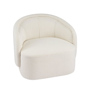 English Elm Amanda Sculptural Boucle Accent Chair Plush Cream Upholstery for Modern Living Spaces N767P381615B