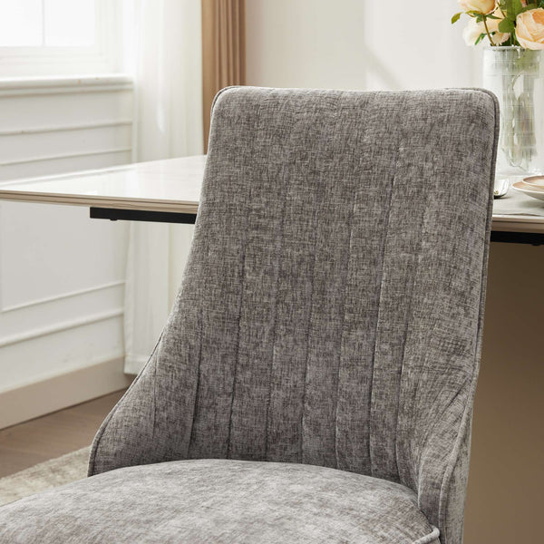 English Elm Rayon High Back Dining Chair Set with Plush Flocking Upholstery, Golden Stainless Legs, Comfort-Focused Design W1143P293314 W1143P293314