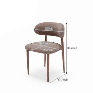 English Elm Dining Chair Set with Wood Grain Metal Frame Upholstered Seat Modern Farmhouse Kitchen Coffee W3316P449689